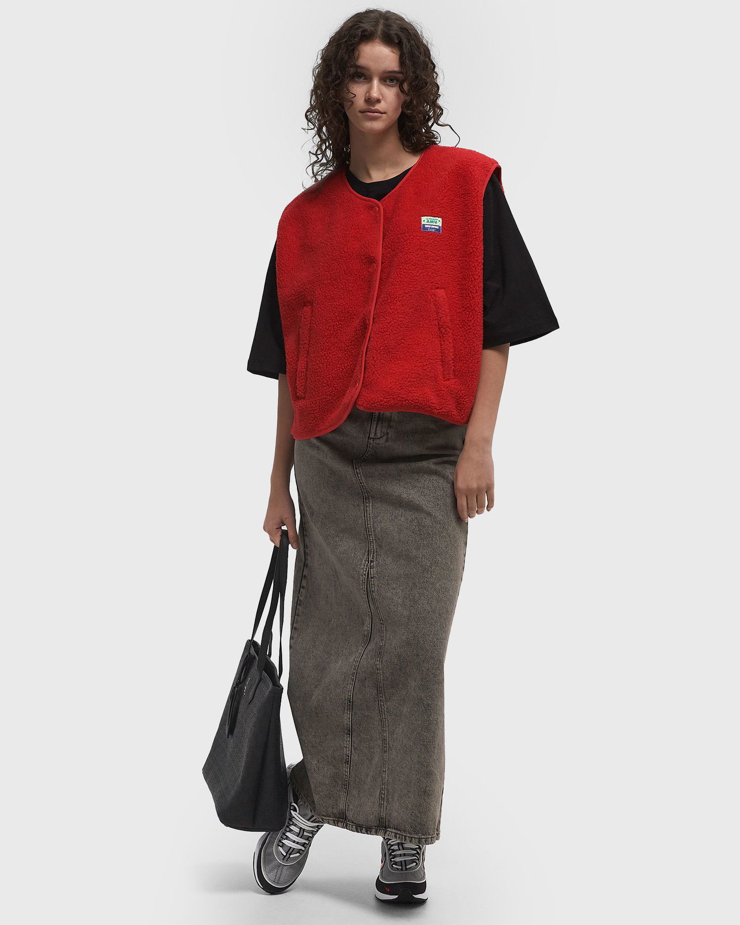 Жилетка American Vintage American Vintage Hoktown Fleece Vest Червено | HOK16BE25-STRAWBERRY, 1