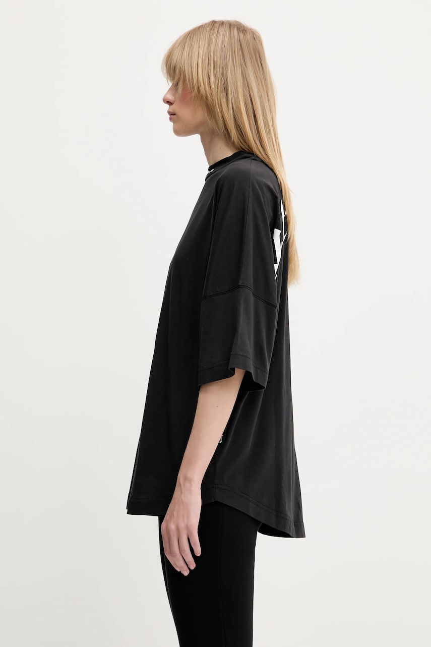 Тениска Palm Angels Palm Angels Back Curved Logo Loose T-Shirt Черно | PWAA023S25JER0041001, 1
