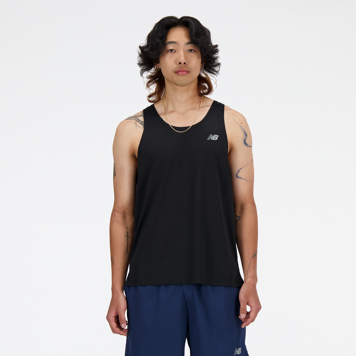 Потник New Balance Men's Running Singlet Черно | NBMT41220BK, 0