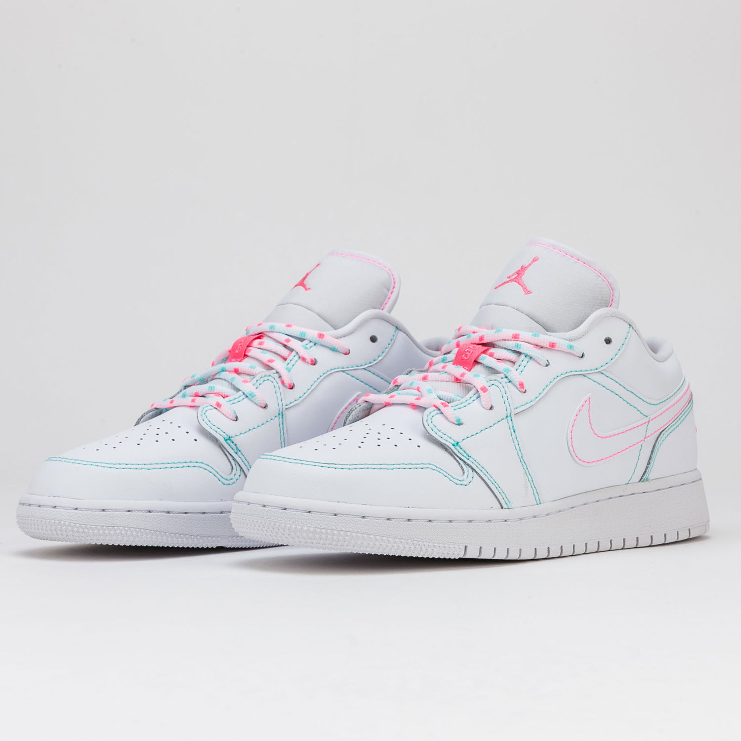 Кецове и обувки Jordan Air Jordan 1 Low "Aurora Green" GS Бяло | 554723-101, 1