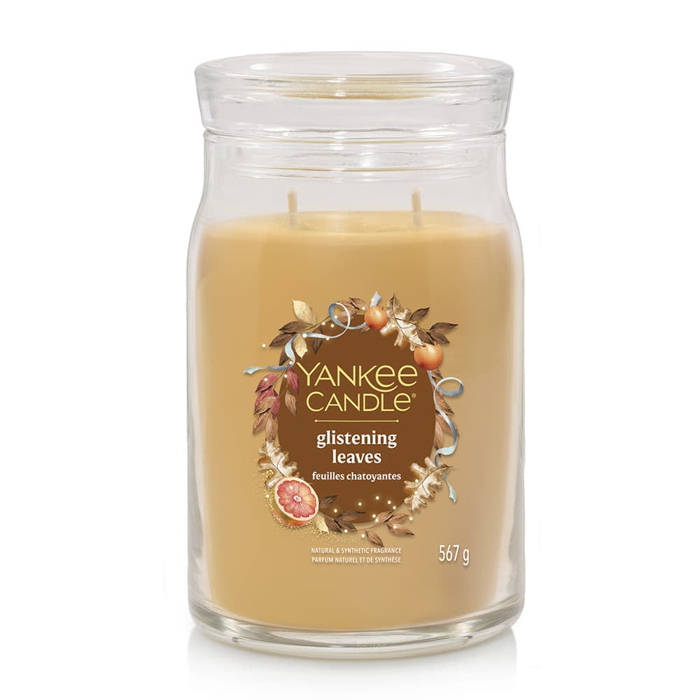 Свещи Yankee Candle Signature Large Jar 2 Wicks Glistening Leaves Бежово | 43489, 0