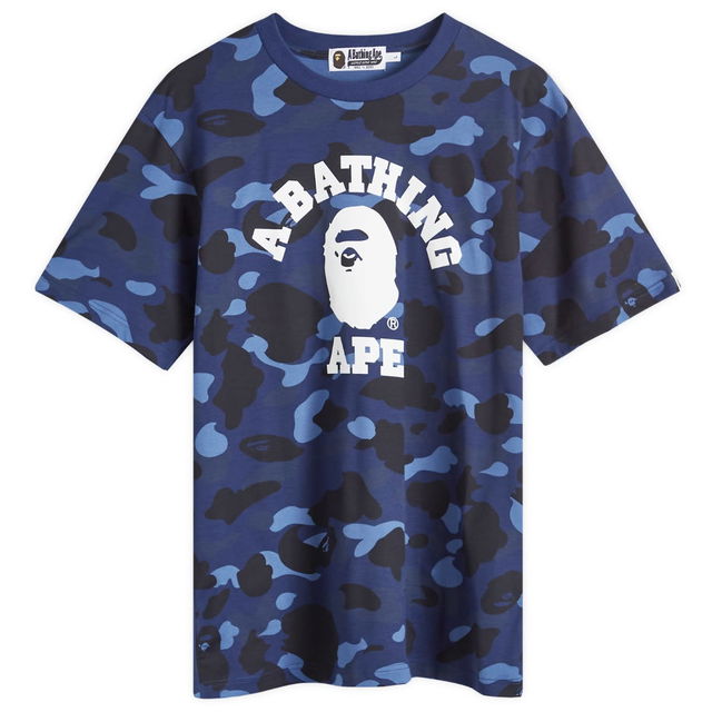 A Bathing Ape Men's Colour Camo College T-Shirt in Navy, Size Large | END. Clothing