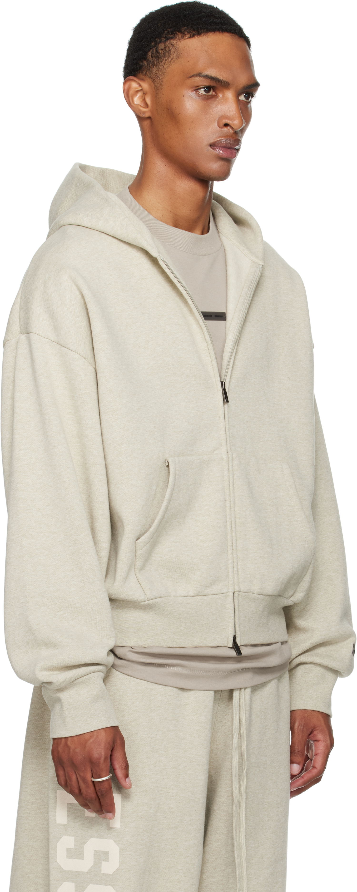 Суитчър Fear of God ESSENTIALS Classic Fit Fleece Zip-Up Hoodie Бежово | 192SP254782F, 1