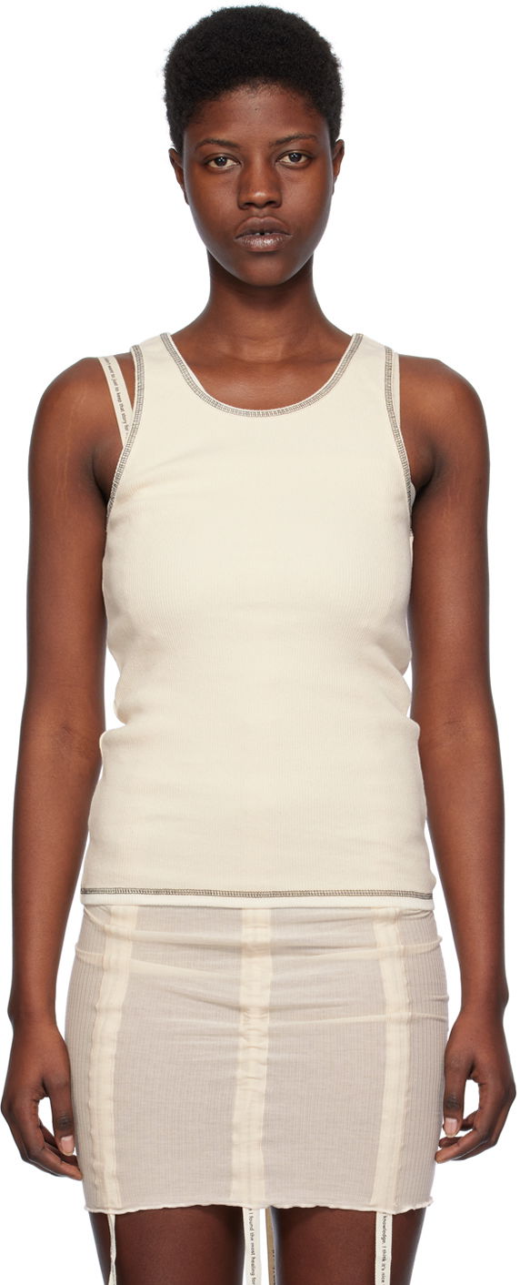 Потник Baserange Sleeveless Garble Tank Top Бежово | FLGTA-RIB-SP24