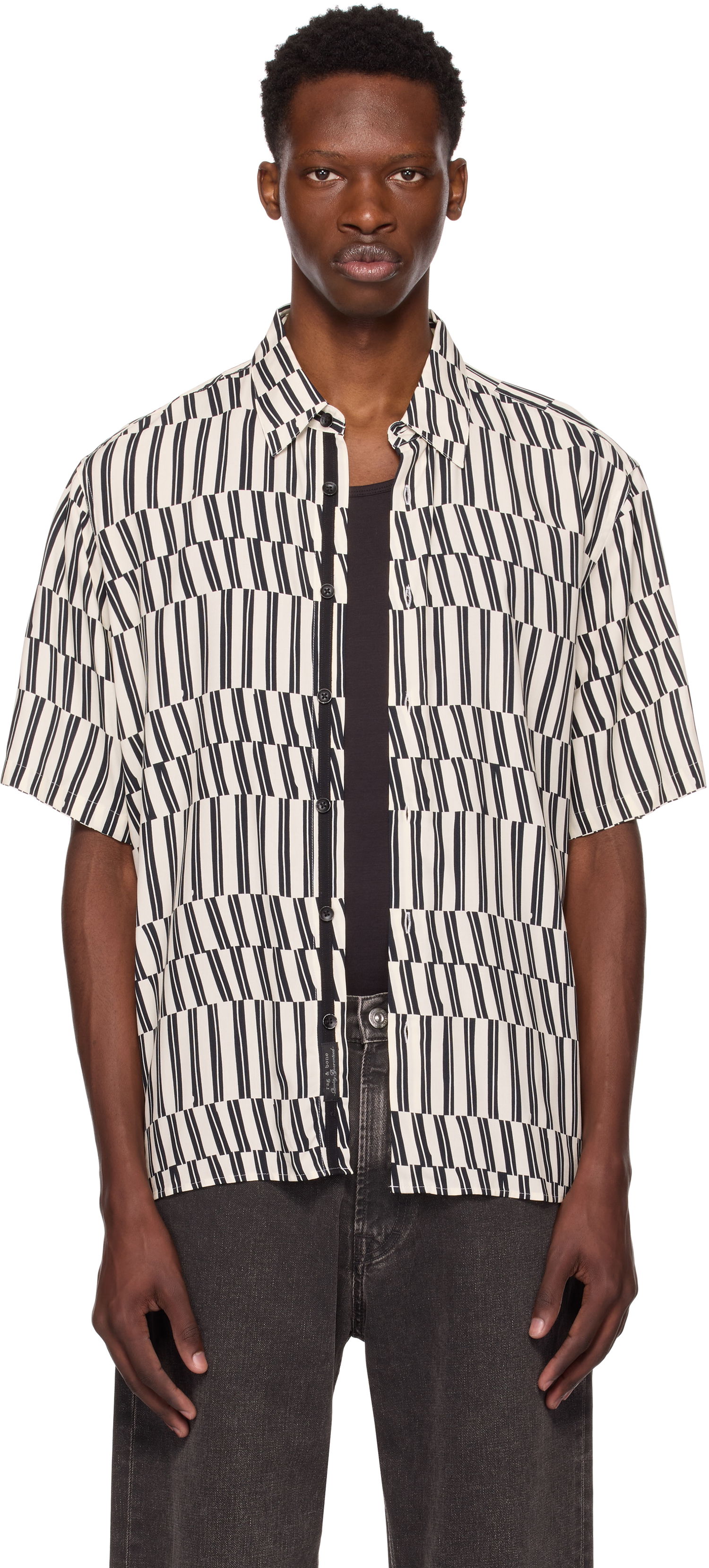 Риза rag & bone Rag & Bone Dalton Printed Short Sleeve Shirt Многоцветен | MBW25PA026LVML, 0