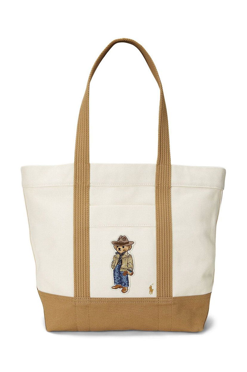 Голяма пазарска чанта Polo by Ralph Lauren Tote Bag With Patch Бежово | 428942253