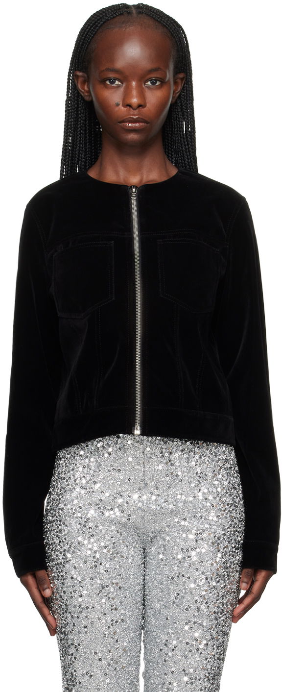 Яке We11done Velvet Zip-Up Jacket Черно | WD-JK3-23-018-W-BK, 0