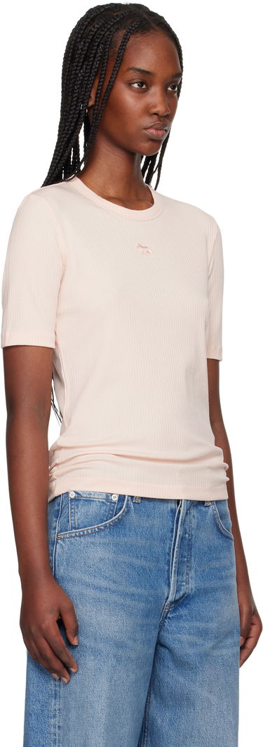Тениска MAISON KITSUNÉ Maison Kitsuné Baby Fox Ribbed Fitted T-Shirt Тъмно синьо | OW00124KJ0134, 4