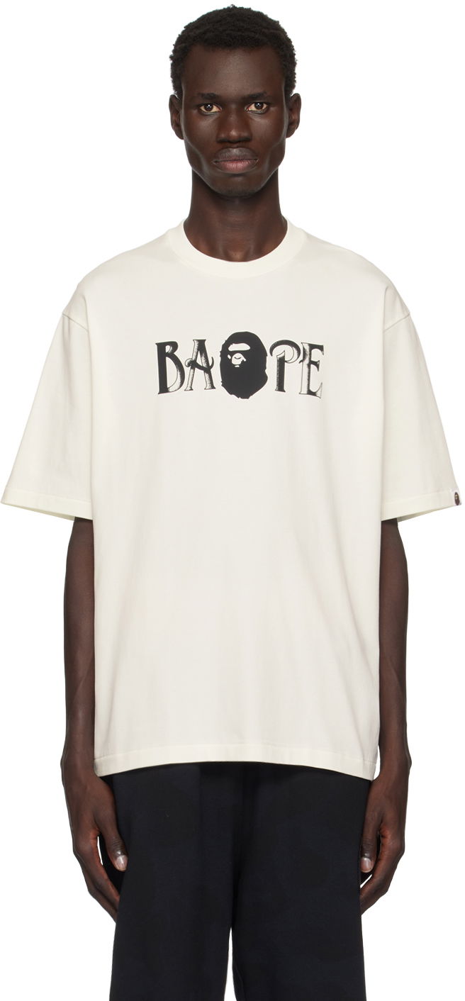 Тениска BAPE Screen Print Logo Relaxed Fit T-Shirt Бяло | 001TEK801347M