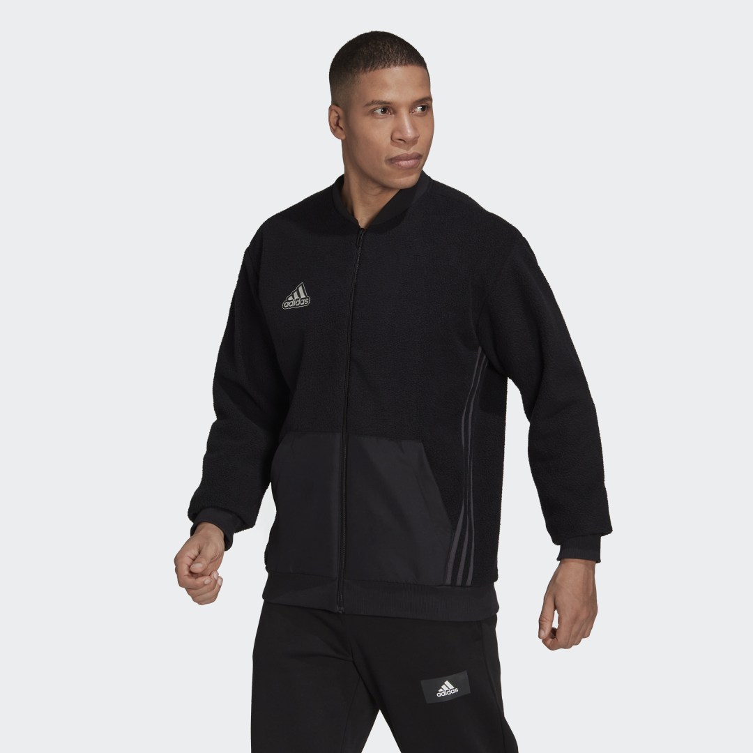 Яке бомбър adidas Originals Essentials Holiday Pack Sherpa Bomber Jacket Черно | HL6920, 0