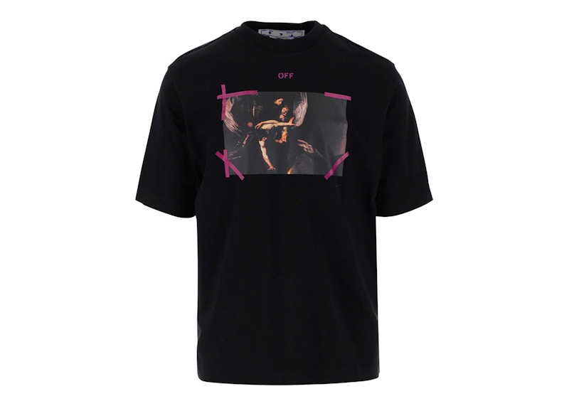 Тениска Off-White Arrow Caravaggio Mercy Tee Black/Purple/Multi Черно | OMAA119S23JER0011036, 0