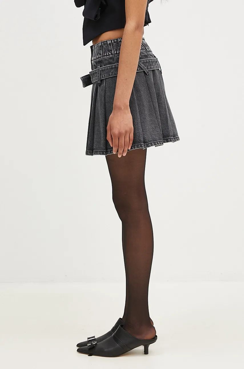 Пола Ambush Denim Pleats A-Line Mini Skirt Черно | BWYF002F24DEN0011100, 1