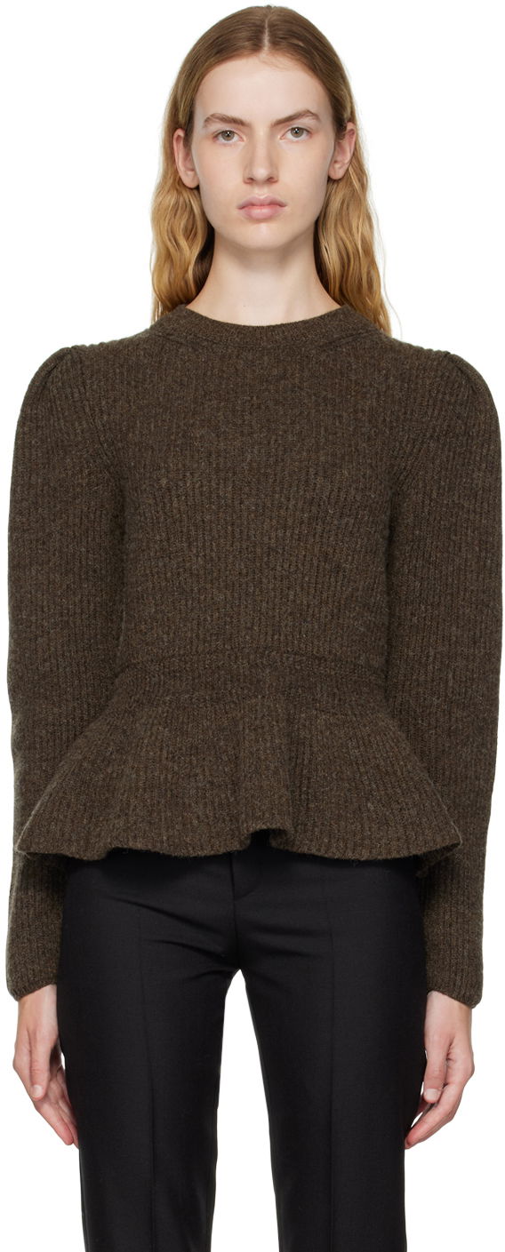 Пуловер LEMAIRE Lemaire Peplum Knit Sweater Кафяво | KN684 LK107, 0