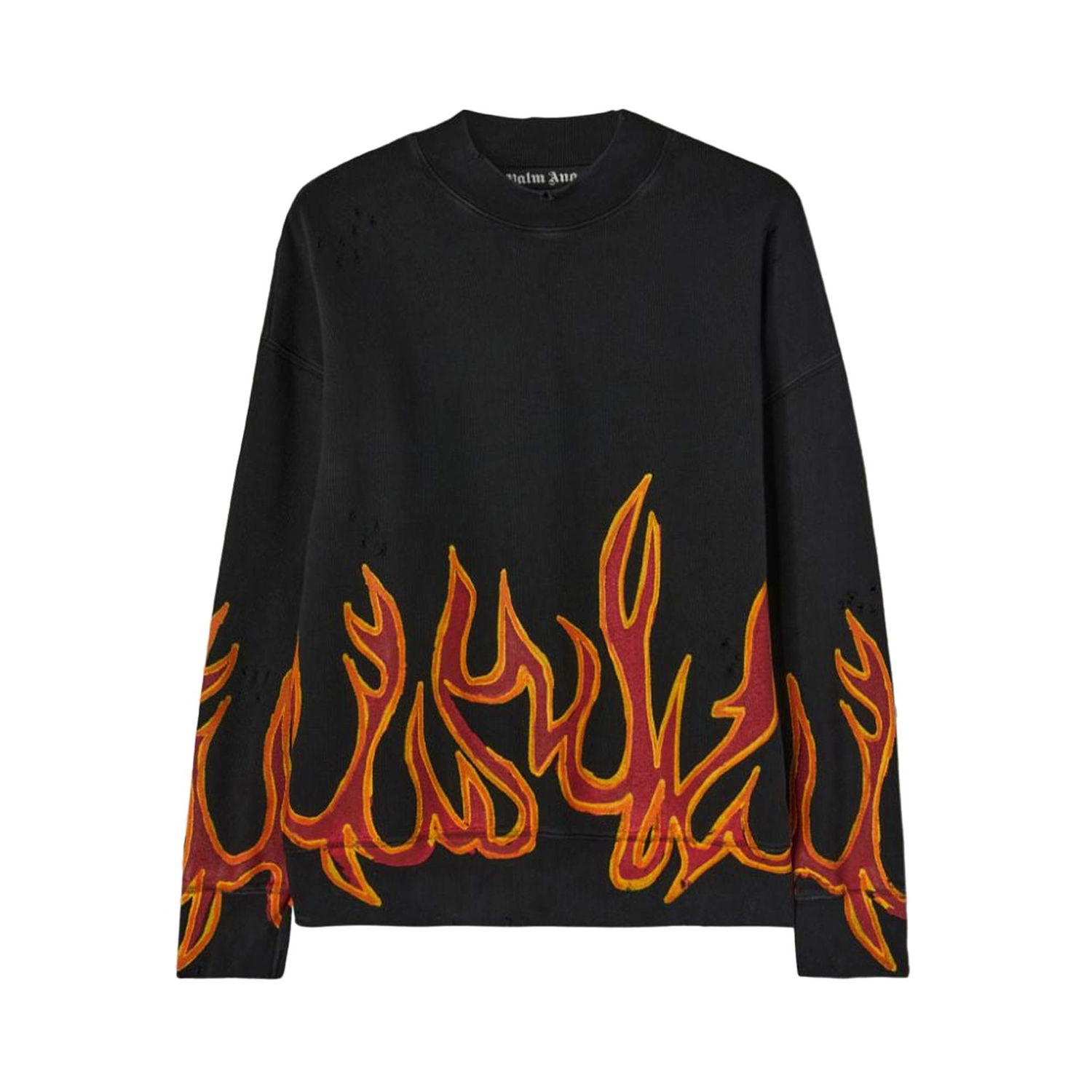 Пуловер Palm Angels GD Graffiti Flames Crewneck Черно | PMBA065F22FLE0051025, 1