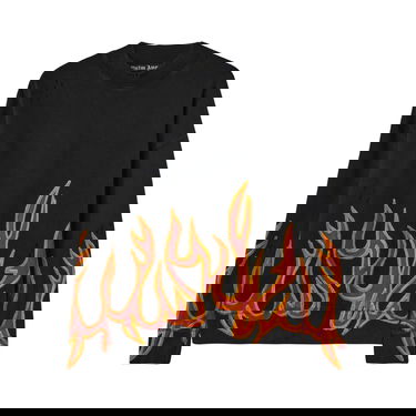 Пуловер Palm Angels GD Graffiti Flames Crewneck Черно | PMBA065F22FLE0051025, 1
