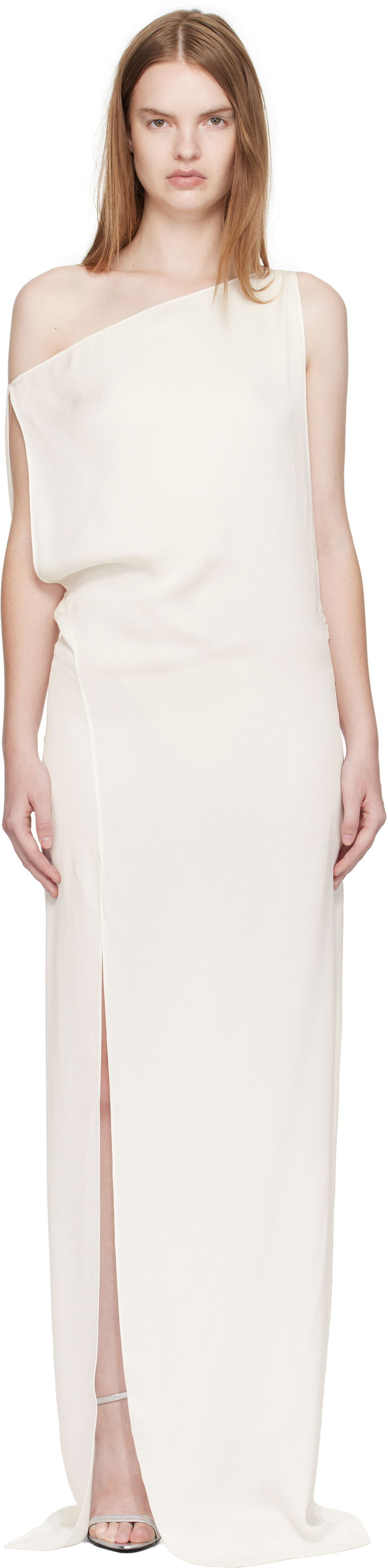 Pокля Tom Ford Tom Ford Off The Shoulder Evening Maxi Dress Бяло | AB3523-FAX1446