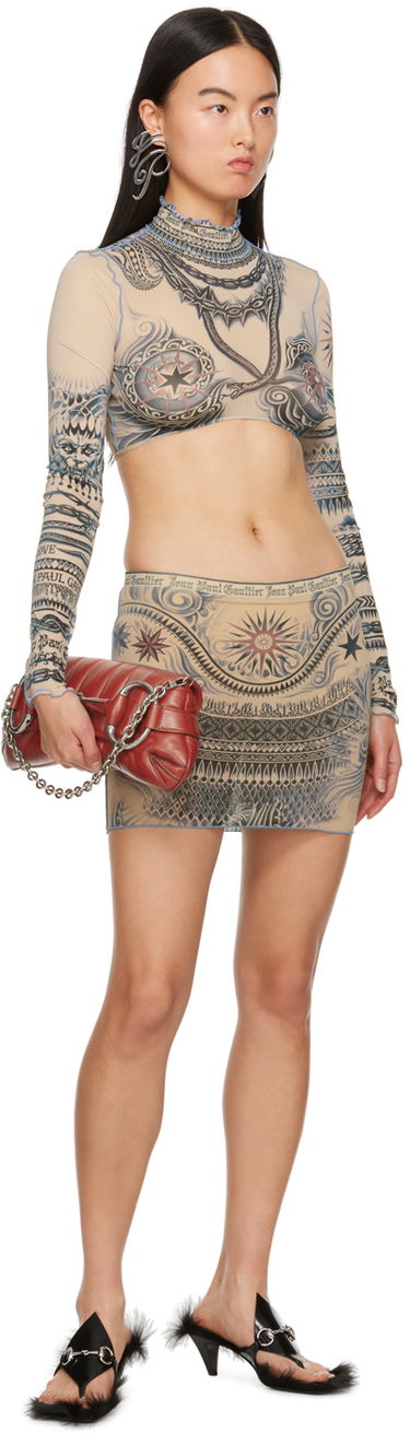 Пола Jean Paul Gaultier Gaultier Soleil Print Turtleneck Бежово | 23/15-F-TO112-J528-635030, 3