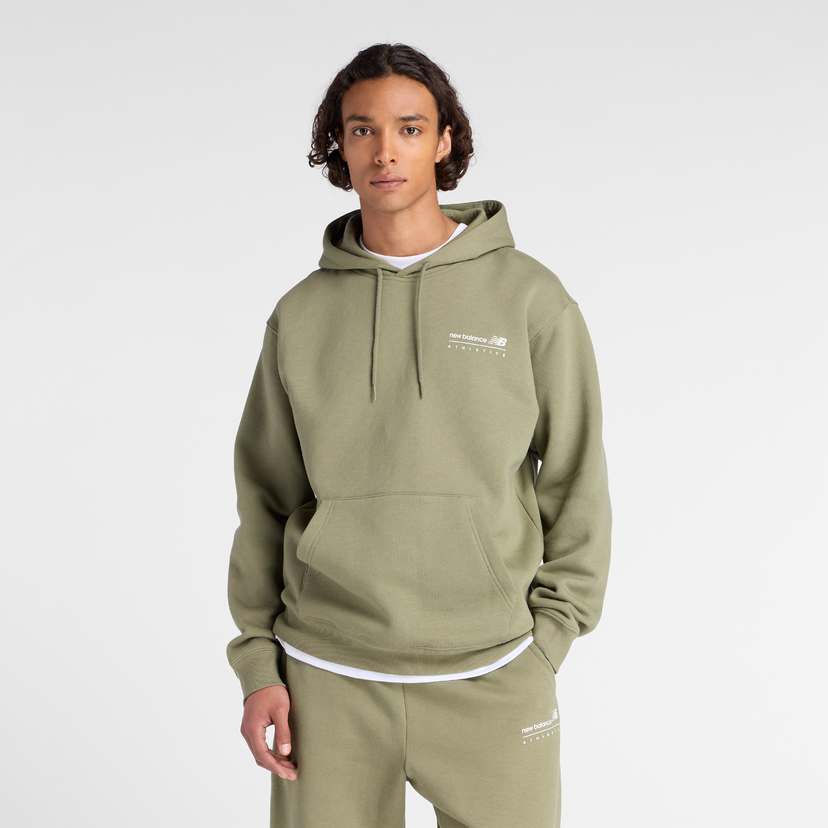Суитчър New Balance Athletics Hoodie Зелено | NBMT53528DEK