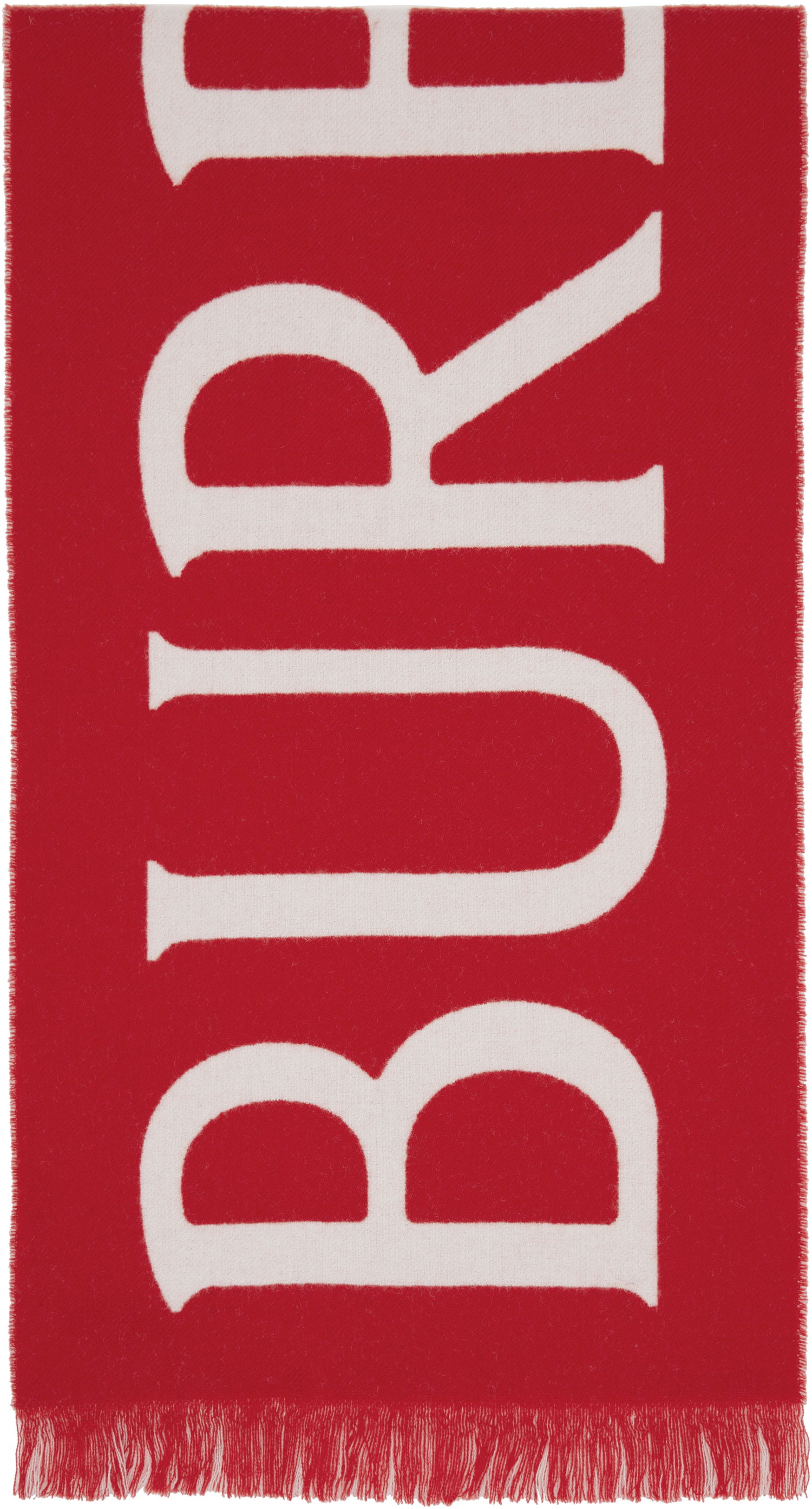 Шал Burberry Burberry Logo Wool Scarf Червено | 8109564, 0