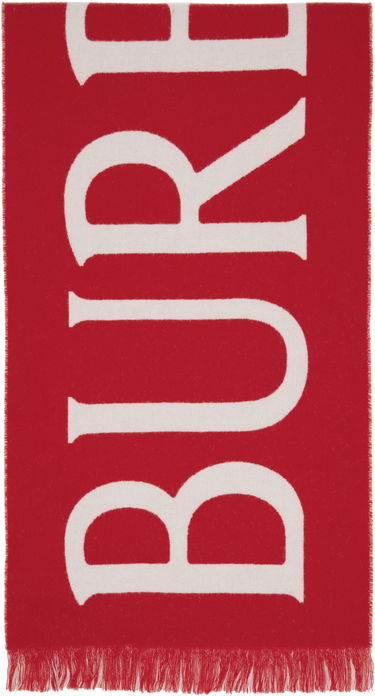Шал Burberry Burberry Logo Wool Scarf Червено | 8109564, 0