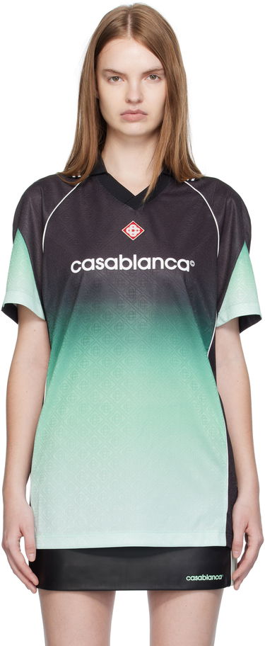 Тениска Casablanca Casablanca Gradient Monogram Jacquard Football T-shirt Зелено | U-WPF25-JTP-375-01, 0