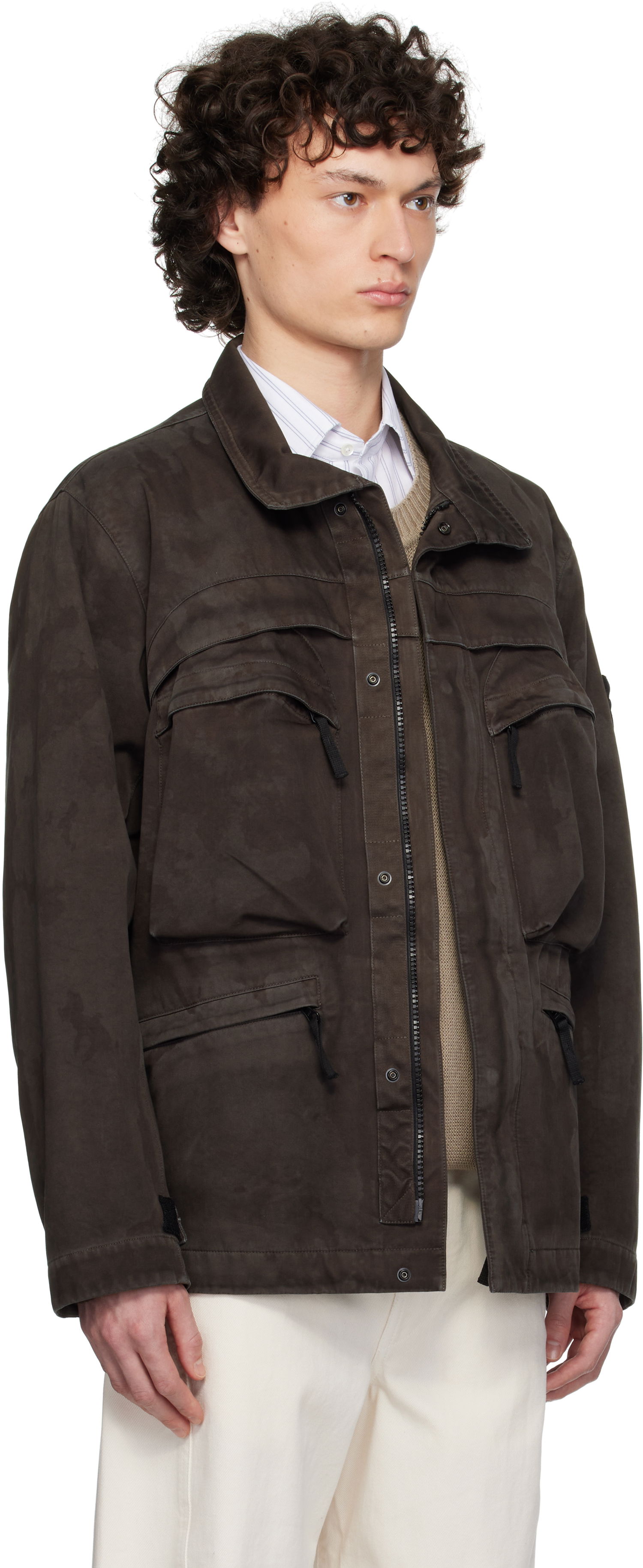 Парка Stone Island Stone Island Laser Camo 3L Raso Gommato Jacket Кафяво | K1S15 4100022 S0078, 1