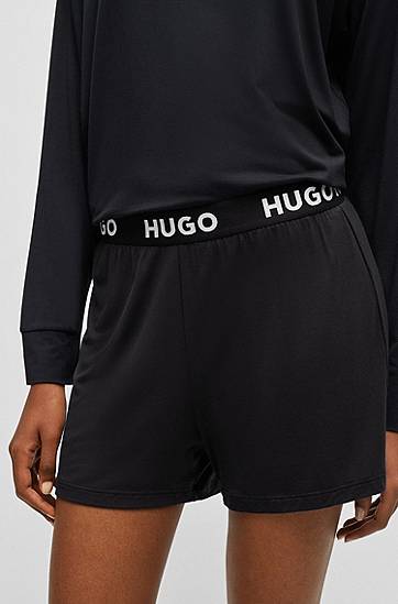 Боксерки BOSS HUGO Stretch Jersey Shorts with Logo Waistband Черно | 50490704, 1
