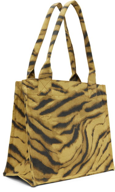 Голяма пазарска чанта GANNI Tiger Print Slogan Large Tote Многоцветен | A7260, 2