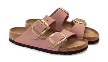 Кецове и обувки Birkenstock Arizona Big Buckle Nubuck Leather Sandals Розово | 1023963, 2