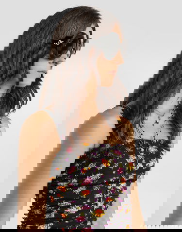 Pокля Dolce & Gabbana Small Rose Bouquets-print Draped Ruched Charmeuse Mini Dress Многоцветен | F60IITFSA8DHN5XR, 3