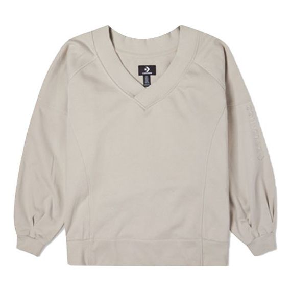 Пуловер Converse Loose Knit V-Neck Hoodie Бежово | 10022959-A05