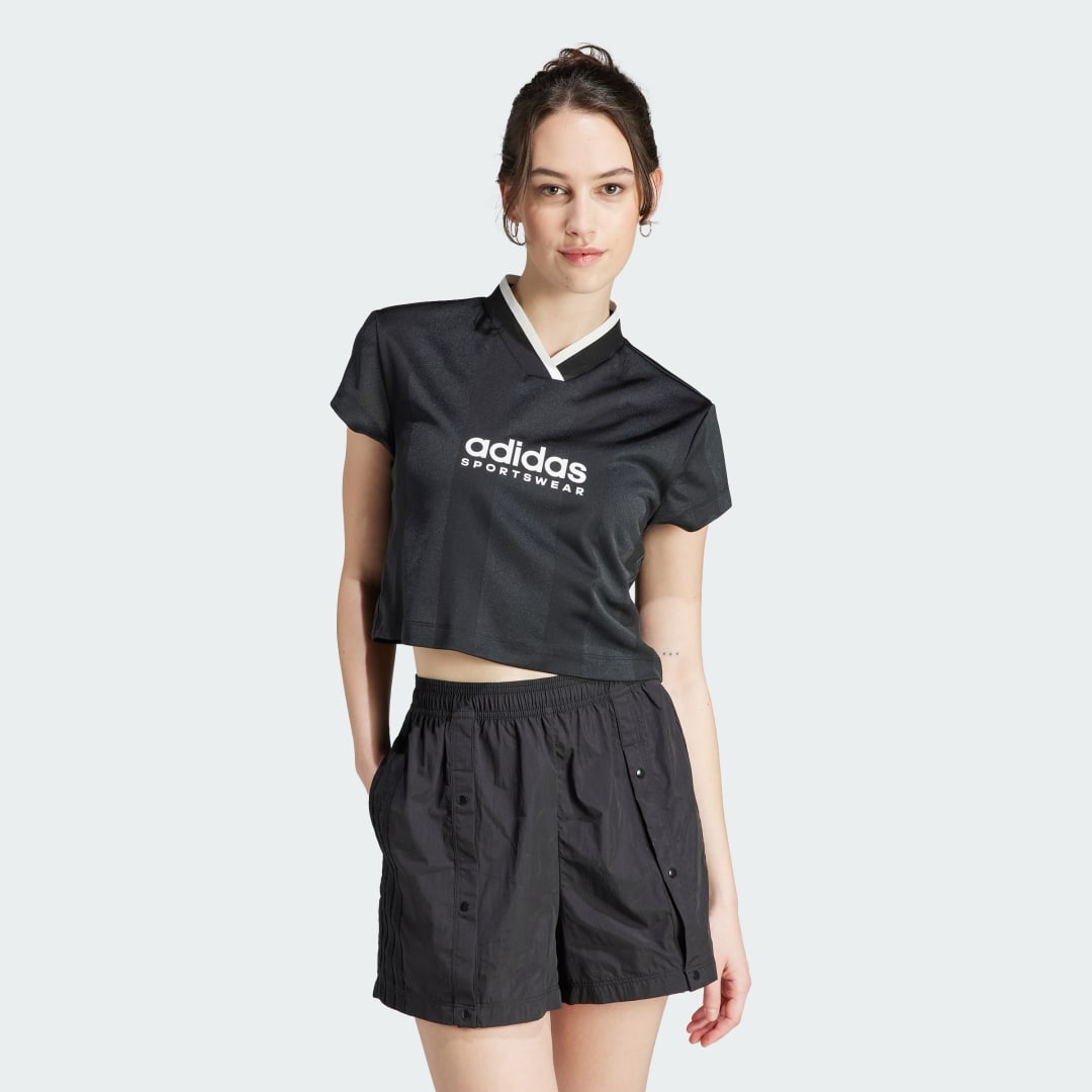 Съкратен топ adidas Originals Tiro Colorblock Crop Черно | IB4758, 0