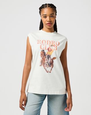 Потник Wrangler Wrangler Rodeo Club Graphic Muscle Tank Top Бяло | 112362574:XS, 0