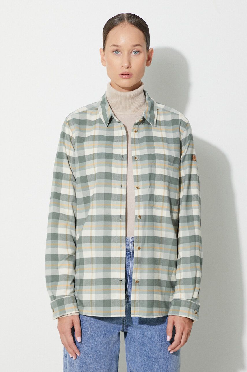 Риза FJÄLLRÄVEN Singi Checked Long Sleeve Shirt Зелено | F86988.614.113, 0