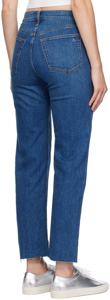 Дънки rag & bone Rag & Bone Harlow Ankle Straight-Leg Jeans Синьо | WDD24F2934FFNO, 2