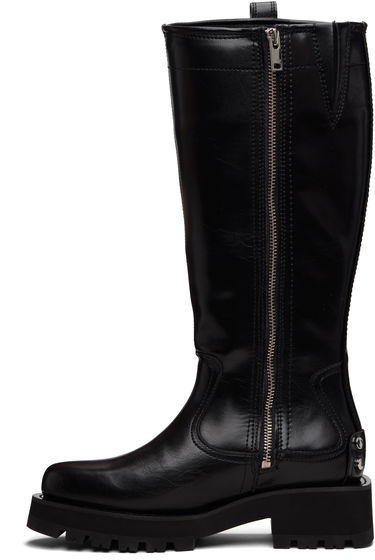 Кецове и обувки GANNI Knee-High Buckle Strap Lug Sole Boots Черно | S3022, 2