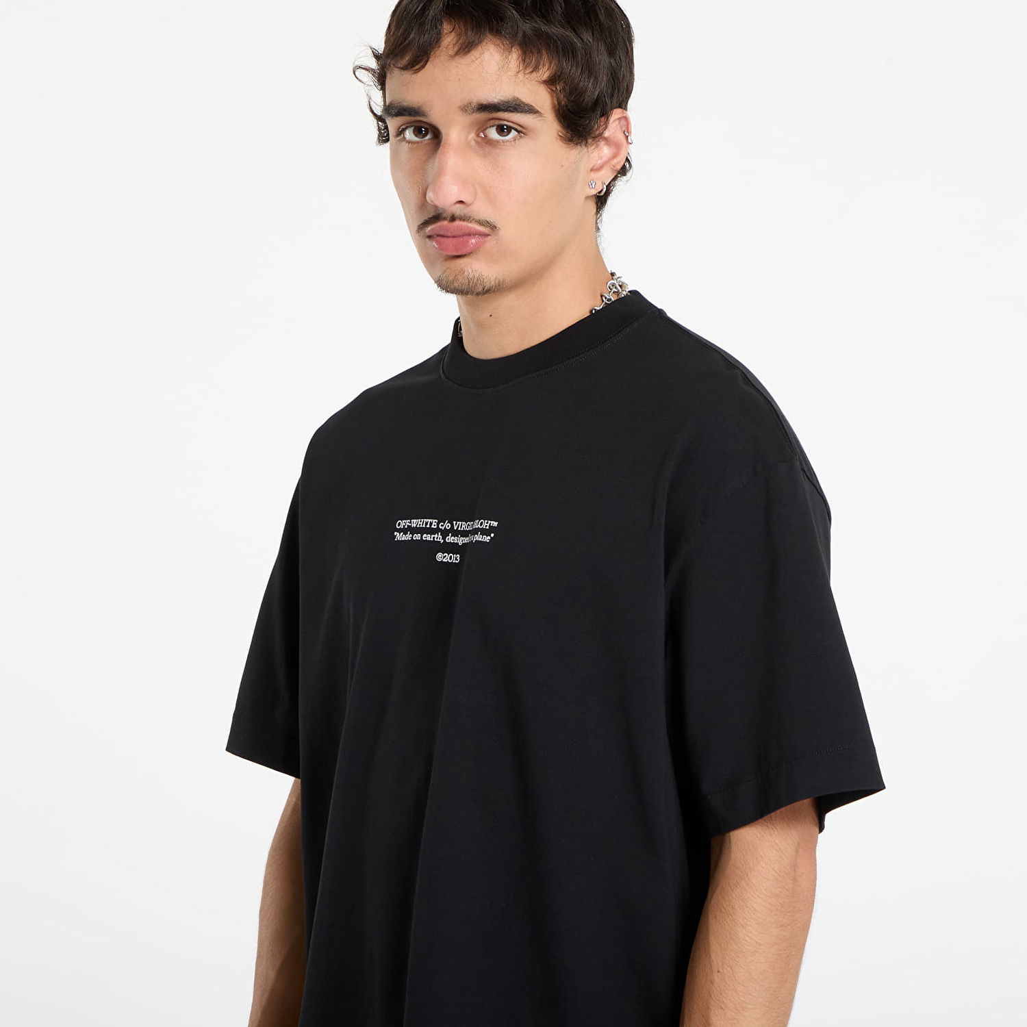 Тениска Off-White Off-White Statement Skate Short Sleeve T-Shirt Черно | OMAA120F25JER0111001, 1