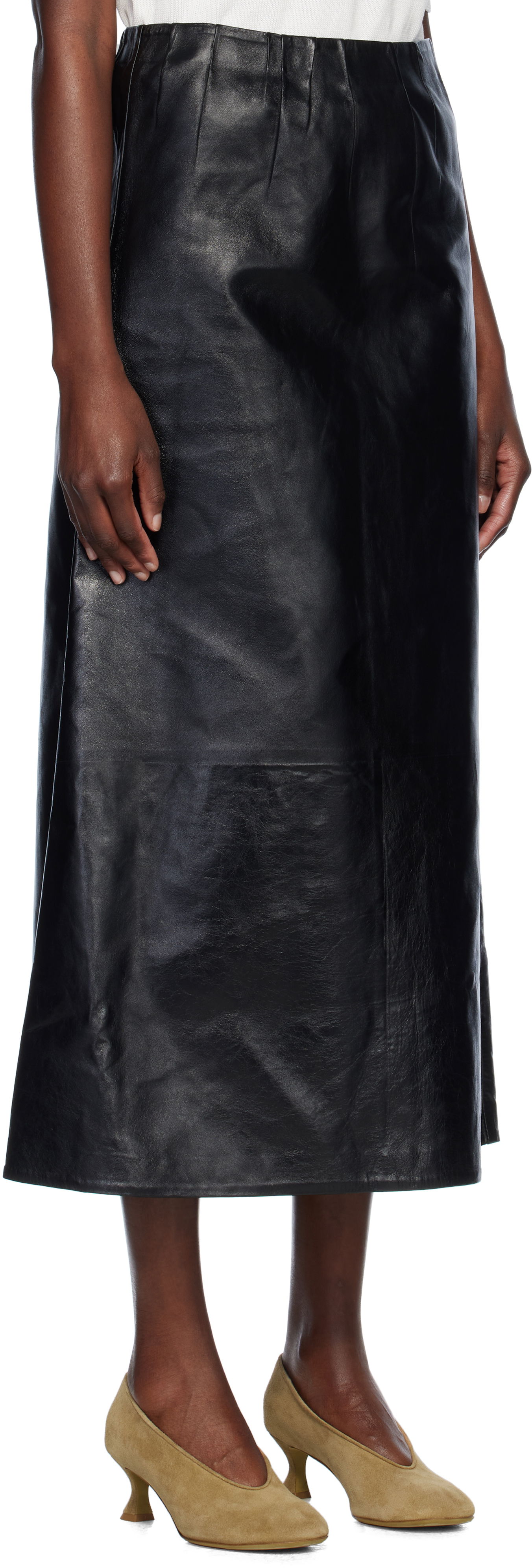 Пола Marni Marni A-Line Leather Maxi Skirt Черно | GOMX0729S0 ULA760, 1