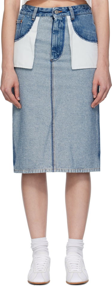 Пола Maison Margiela MM6 Maison Margiela Faded Denim Midi Skirt Синьо | S52ME0024 M30018, 0