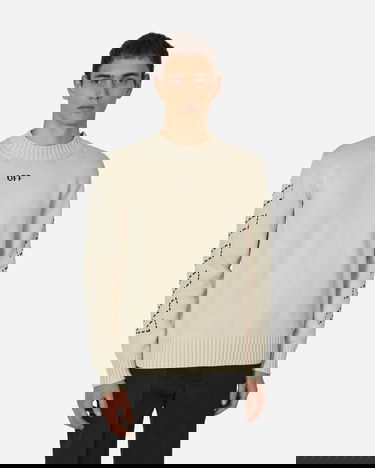 Пуловер Off-White Stitch Arrows Diags Knit Sweater Beige Бежово | OMHE172F23KNI001 6110, 0