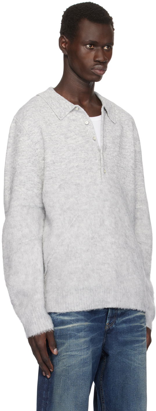 Пуловер Helmut Lang Helmut Lang Brushed Polo Сиво | O06HM796, 1