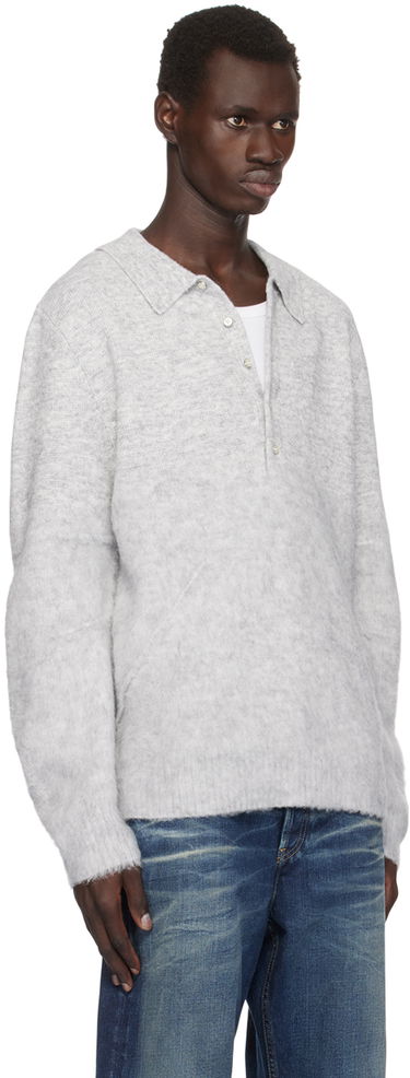 Пуловер Helmut Lang Helmut Lang Brushed Polo Сиво | O06HM796, 1