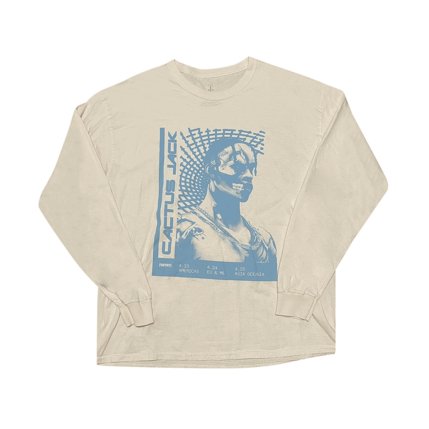 Тениска Cactus Jack by Travis Scott T-3500 Repeat Long-Sleeve T-Shirt Бяло | CJFN LS23 WHIT, 0