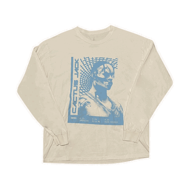 Тениска Cactus Jack by Travis Scott T-3500 Repeat Long-Sleeve T-Shirt Бяло | CJFN LS23 WHIT, 0