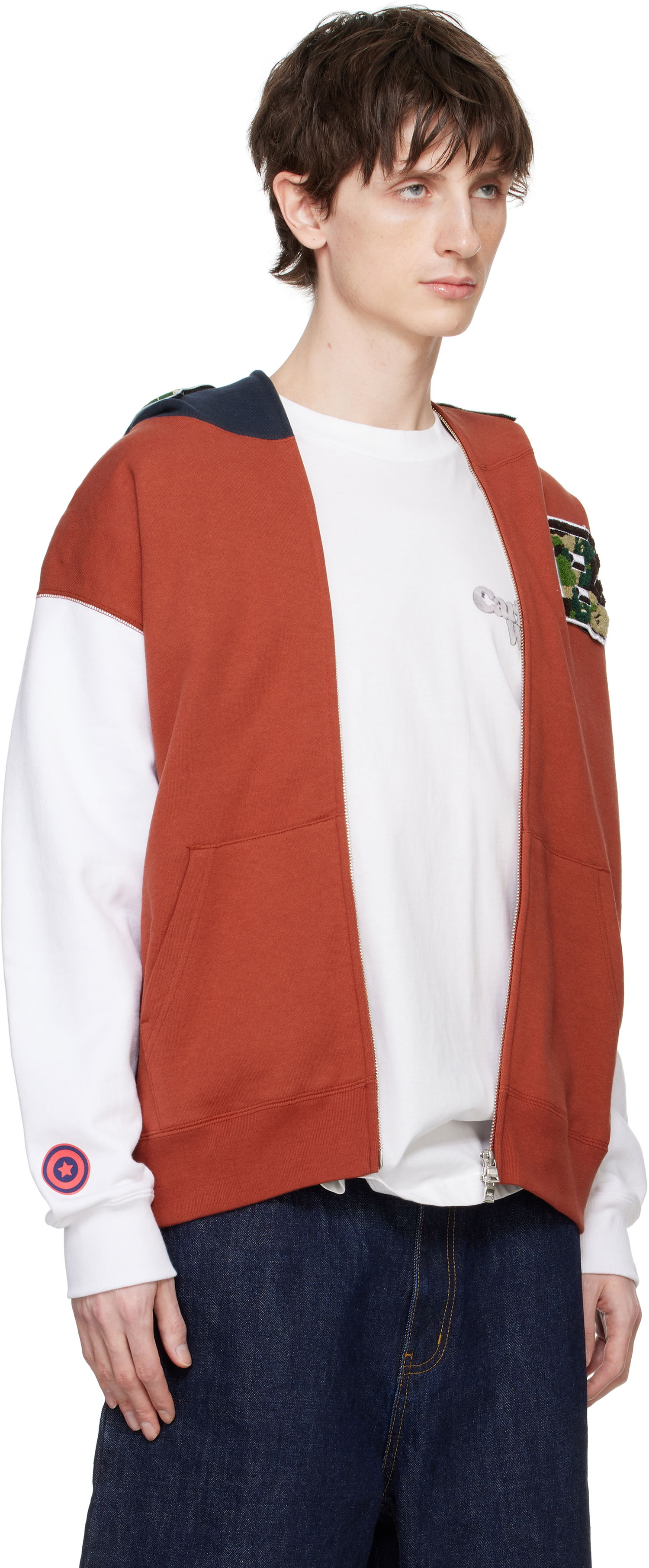 Суитчър BAPE A Bathing Ape Shark Full Zip Hoodie Оранжево
 | 001ZPK701303M, 1