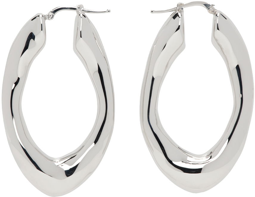Обеци Jil Sander Hoop Earrings "Silver" Металик | J11VG0082_P4877, 0