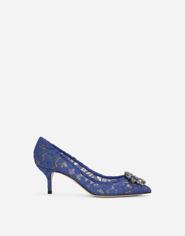 Lace Rainbow Pumps with Brooch Detailing