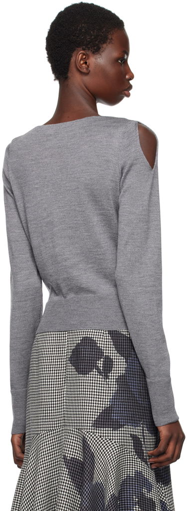 Пуловер Erdem Drape Detail Knit Sweater Сиво | PF24_F1KT3_GYEKW, 2