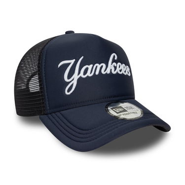 Шапка с козирка New Era MLB Foam Script 9FORTY Trucker NY Yankees Adjustable Тъмно синьо | 60691182, 2