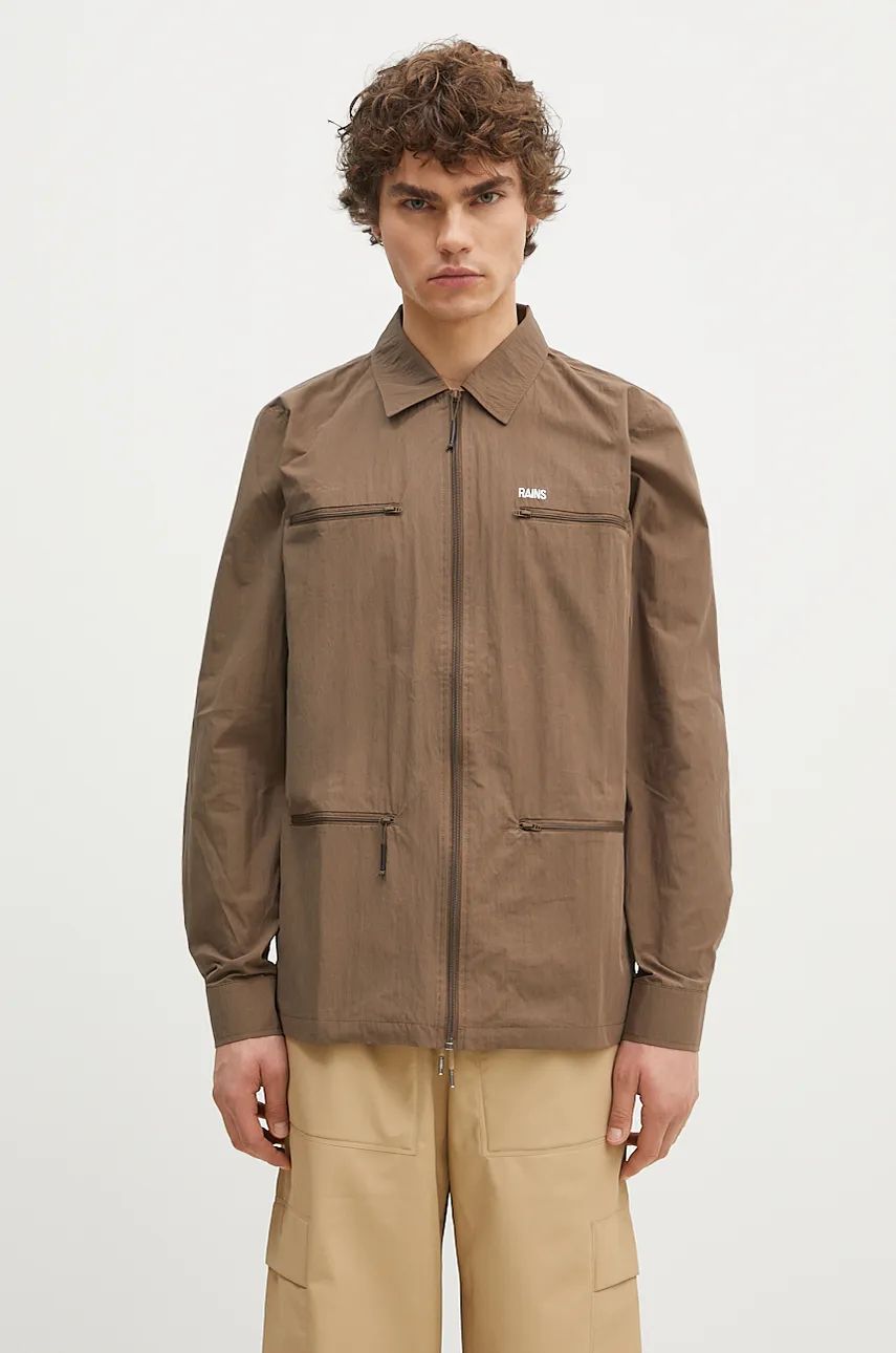 Риза Rains Woven Shirt Jacket Кафяво | 18690.WOOD, 0
